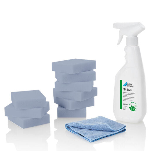 Dürr Dental FD 360 – Cleaning & Care Solution for Imitation Leather (250 ml + Sponges)