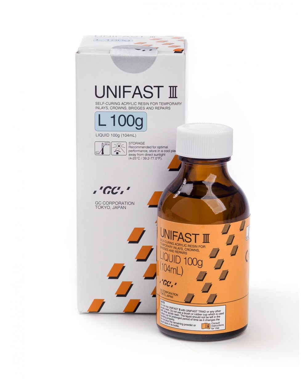 GC UNIFAST III Liquid – Self-Curing Acrylic Resin with SURF Technology (104 ml)