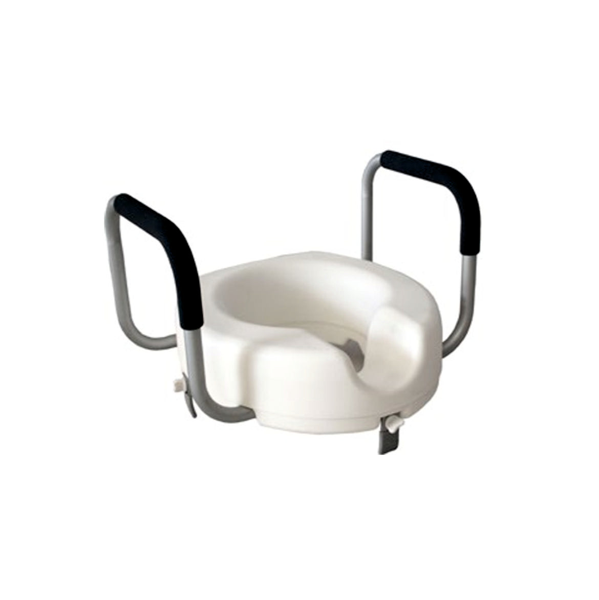 Raised Toilet Seat with Removable Armrests